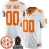 Custom Tennessee Vols Jersey Playoff First Round Patch Football White