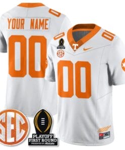Custom Tennessee Vols Jersey Playoff First Round Patch Football White