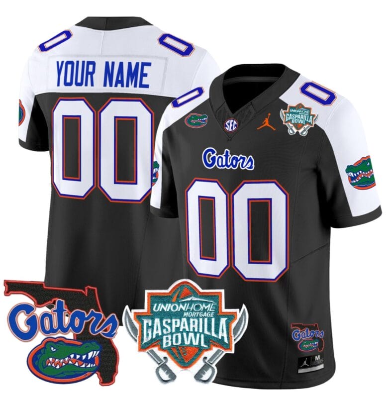Custom Florida Gators Jersey 2025 Gasparilla Bowl Patch Football Black Alternate 8 Custom Florida Gators Jersey 2025 Gasparilla Bowl Patch Football Black Alternate