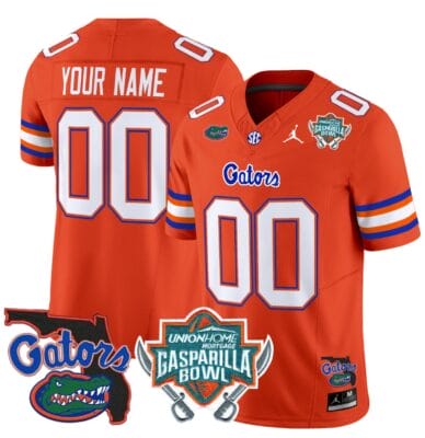 Custom Florida Gators Jersey 2025 Gasparilla Bowl Patch Football Orange