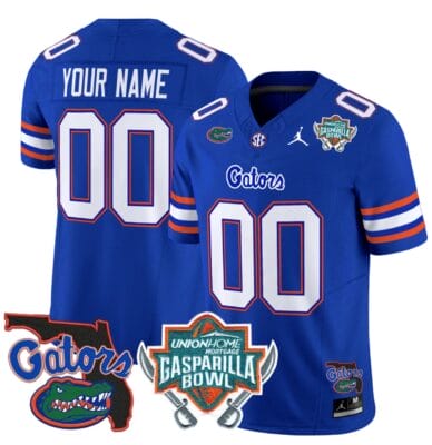 Custom Florida Gators Jersey 2025 Gasparilla Bowl Patch Football Royal