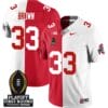 Devin Brown Jersey #33 Ohio State Buckeyes Playoff First Round Patch Split