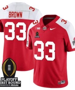 Devin Brown Jersey #33 Ohio State Buckeyes Playoff First Round Patch Alternate