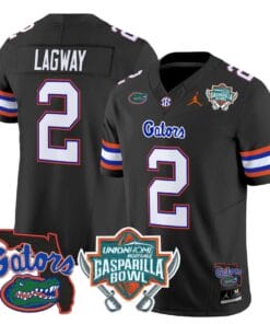 DJ Lagway Jersey #2 Florida Gators 2025 Gasparilla Bowl Patch Black