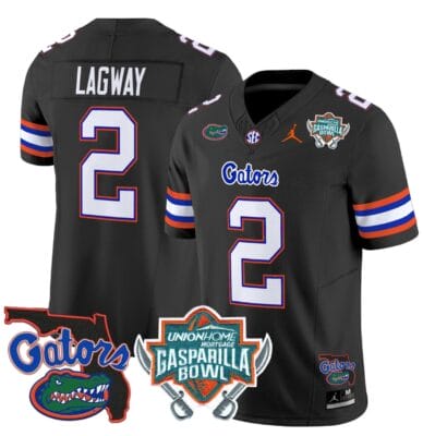DJ Lagway Jersey #2 Florida Gators 2025 Gasparilla Bowl Patch Black
