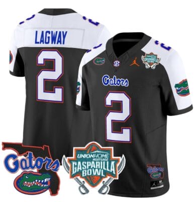 DJ Lagway Jersey #2 Florida Gators 2025 Gasparilla Bowl Patch Black Alternate 8 DJ Lagway Jersey #2 Florida Gators 2025 Gasparilla Bowl Patch Black Alternate