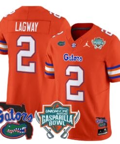 DJ Lagway Jersey #2 Florida Gators 2025 Gasparilla Bowl Patch Orange