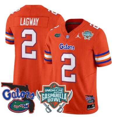 DJ Lagway Jersey #2 Florida Gators 2025 Gasparilla Bowl Patch Orange
