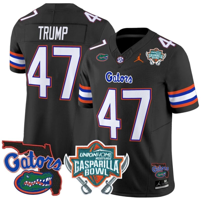 Donald Trump Jersey #47 Florida Gators 2025 Gasparilla Bowl Patch Black