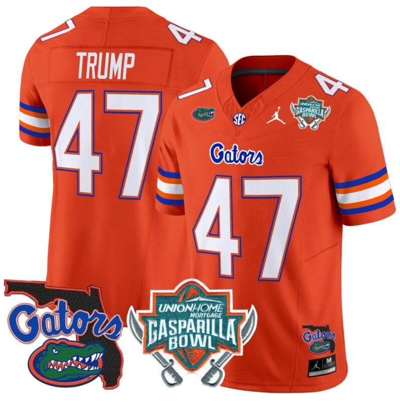 Donald Trump Jersey #47 Florida Gators 2025 Gasparilla Bowl Patch Orange