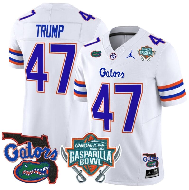 Donald Trump Jersey #47 Florida Gators 2025 Gasparilla Bowl Patch White