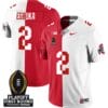 Emeka Egbuka Jersey #2 Ohio State Buckeyes Playoff First Round Patch Split