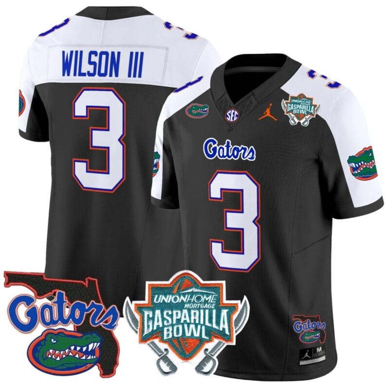 Eugene Wilson III Jersey #3 Florida Gators 2025 Gasparilla Bowl Patch Black Alternate