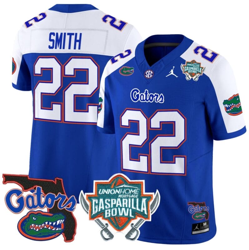 Emmitt Smith Jersey #22 Florida Gators 2025 Gasparilla Bowl Patch Royal Alternate 8 Emmitt Smith Jersey #22 Florida Gators 2025 Gasparilla Bowl Patch Royal Alternate