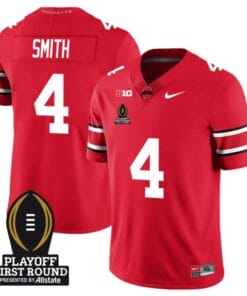 Jeremiah Smith Jersey #4 Ohio State Buckeyes Playoff First Round Patch Scarlet