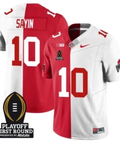 Julian Sayin Jersey #10 Ohio State Buckeyes Playoff First Round Patch Split