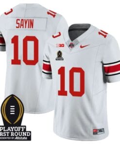 Julian Sayin Jersey #10 Ohio State Buckeyes Playoff First Round Patch White