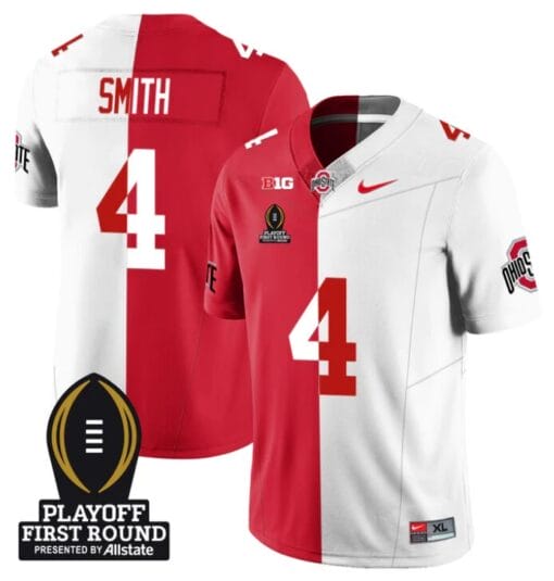 Jeremiah Smith Jersey #4 Ohio State Buckeyes Playoff First Round Patch Split