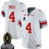 Jeremiah Smith Jersey #4 Ohio State Buckeyes Playoff First Round Patch White