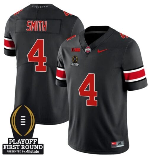Jeremiah Smith Jersey #4 Ohio State Buckeyes Playoff First Round Patch Black