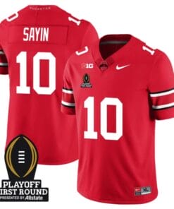 Julian Sayin Jersey #10 Ohio State Buckeyes Playoff First Round Patch Gray
