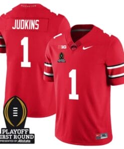 Quinshon Judkins Jersey #1 Ohio State Buckeyes Playoff First Round Patch Gray