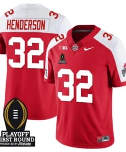 TreVeyon Henderson Jersey #32 Ohio State Playoff First Round Patch Alternate