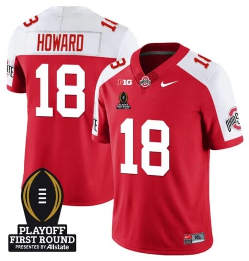 Will Howard Jersey #18 Ohio State Buckeyes Playoff First Round Patch Alternate