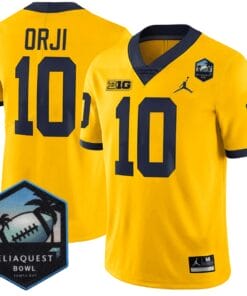 Alex Orji Jersey #10 Michigan Wolverines ReliaQuest Bowl Patch Vapor All Stitched