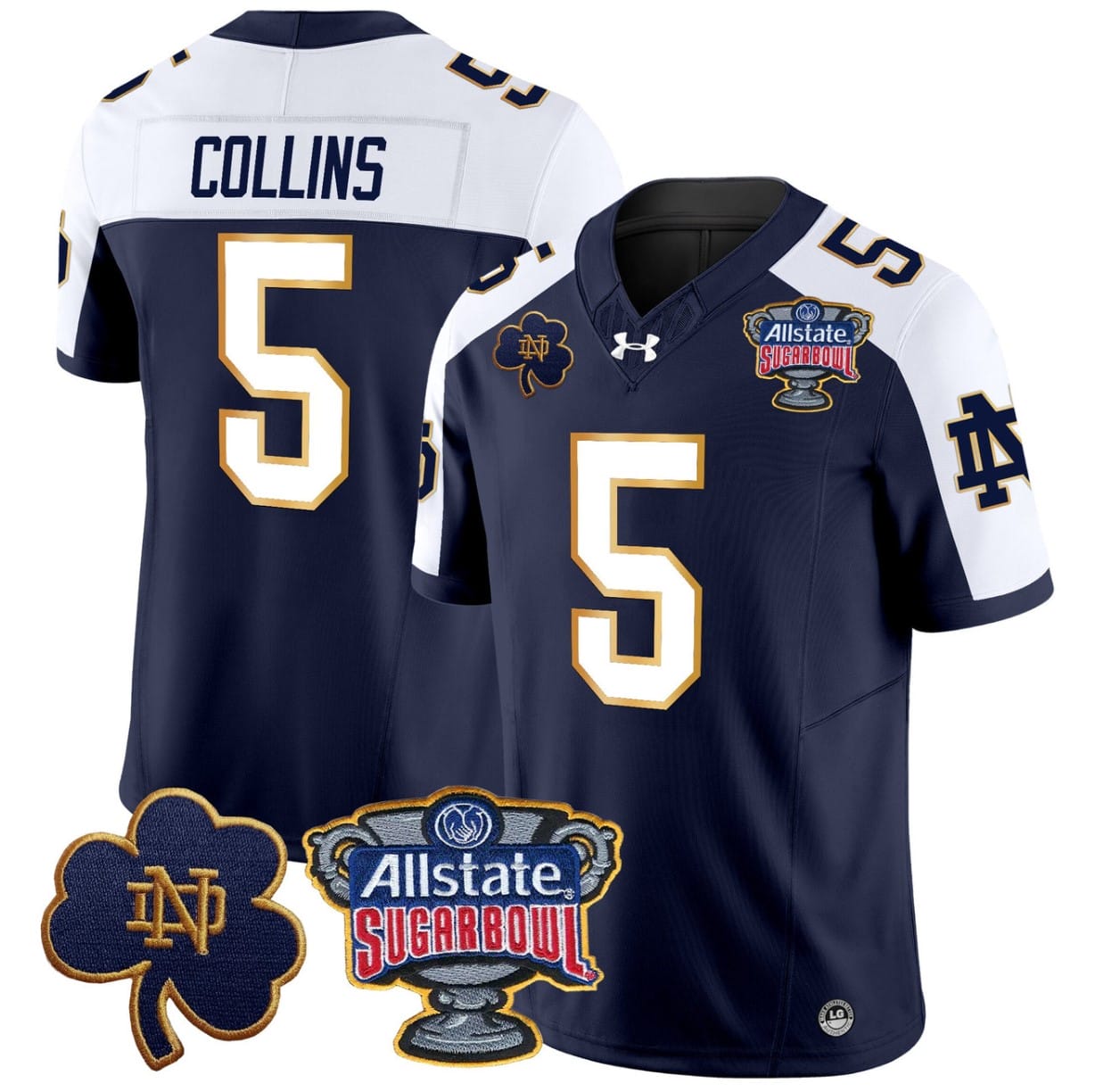 Beaux Collins Jersey #5 Notre Dame 2024 Sugar Bowl Patch V2 All Sitched 5 Beaux Collins Jersey #5 Notre Dame 2024 Sugar Bowl Patch V2 All Sitched