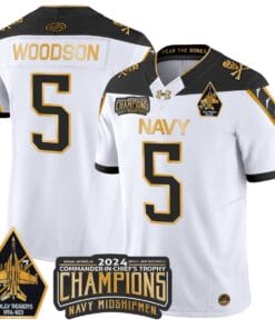 Braxton Woodson Jersey #5 Navy Midshipmen Commander-in-chief's Trophy All Sitched