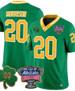 Benjamin Morrison Jersey #20 Notre Dame 2024 Sugar Bowl Patch V2 All Stitched