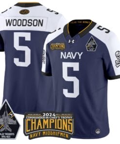 Braxton Woodson Jersey #5 Navy Midshipmen Commander-in-chief's Trophy All Sitched