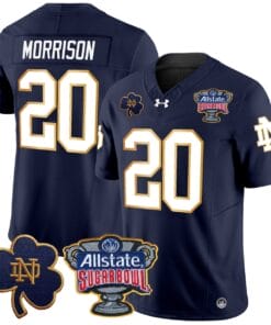 Benjamin Morrison Jersey #20 Notre Dame 2024 Sugar Bowl Patch V2 All Stitched