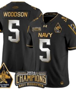 Braxton Woodson Jersey #5 Navy Midshipmen Commander-in-chief's Trophy All Sitched