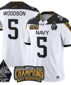 Braxton Woodson Jersey #5 Navy Midshipmen Commander-in-chief's Trophy All Sitched