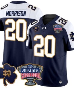 Benjamin Morrison Jersey #20 Notre Dame 2024 Sugar Bowl Patch V2 All Stitched