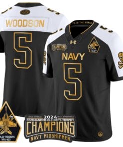 Braxton Woodson Jersey #5 Navy Midshipmen Commander-in-chief's Trophy All Sitched