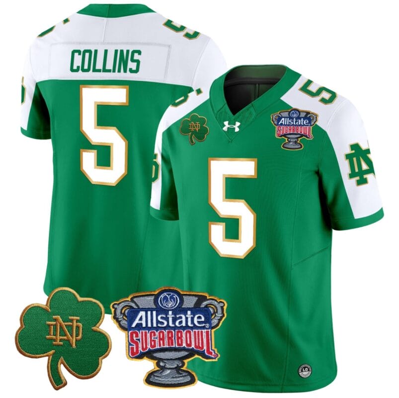 Beaux Collins Jersey #5 Notre Dame 2024 Sugar Bowl Patch V2 All Sitched 16 Beaux Collins Jersey #5 Notre Dame 2024 Sugar Bowl Patch V2 All Sitched