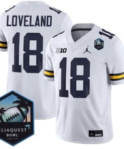 Colston Loveland Jersey #18 Michigan Wolverines ReliaQuest Bowl Patch All Stitched