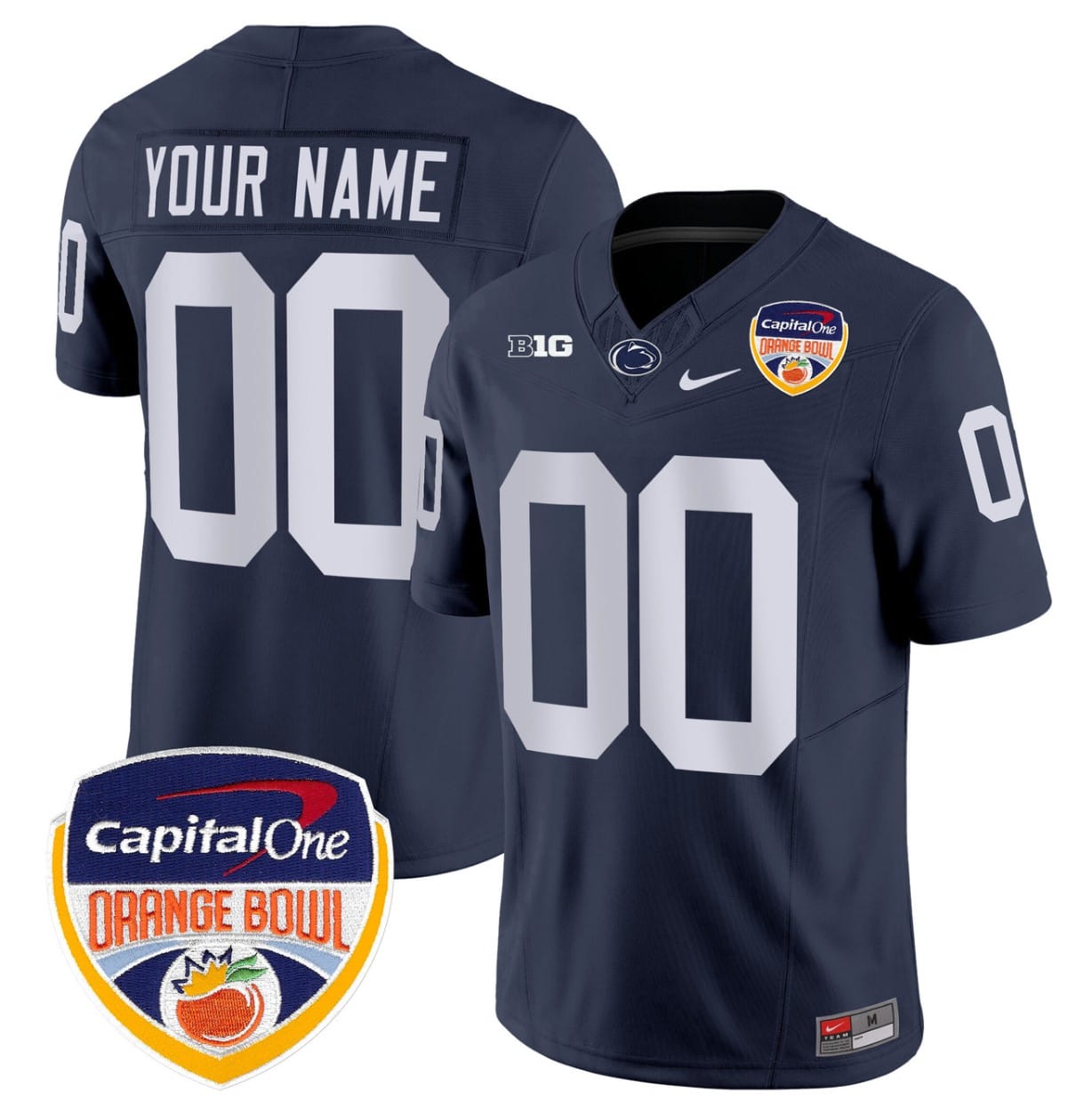 Custom Penn State Nittany Lions Jersey Name, Number Orange Bowl Patch Stitched All Alternate 3 Custom Penn State Jersey Name, Number Orange Bowl Patch Stitched All Alternate
