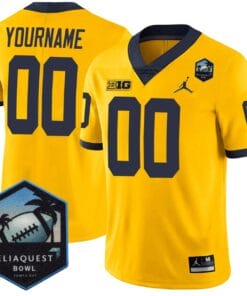 Custom Michigan Wolverines Jersey Name, Number ReliaQuest Bowl Patch All Stitched