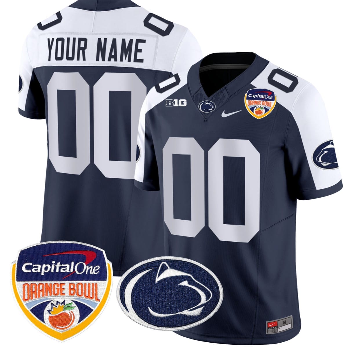 Custom Penn State Nittany Lions Jersey Name, Number Orange Bowl Patch Stitched All Alternate 4 Custom Penn State Jersey Name, Number Orange Bowl Patch Stitched All Alternate