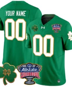 Custom Notre Dame Jersey Name, Number 2024 Sugar Bowl Patch V2 All Stitched