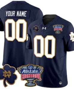 Custom Notre Dame Jersey Name, Number 2024 Sugar Bowl Patch V2 All Stitched