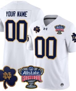 Custom Notre Dame Jersey Name, Number 2024 Sugar Bowl Patch V2 All Stitched