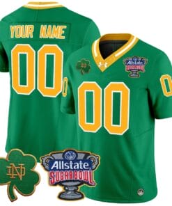 Custom Notre Dame Jersey Name, Number 2024 Sugar Bowl Patch V2 All Stitched