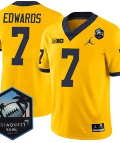 Donovan Edwards Jersey #7 Michigan Wolverines ReliaQuest Bowl Patch Vapor All Stitched