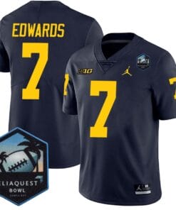 Donovan Edwards Jersey #7 Michigan Wolverines ReliaQuest Bowl Patch Vapor All Stitched