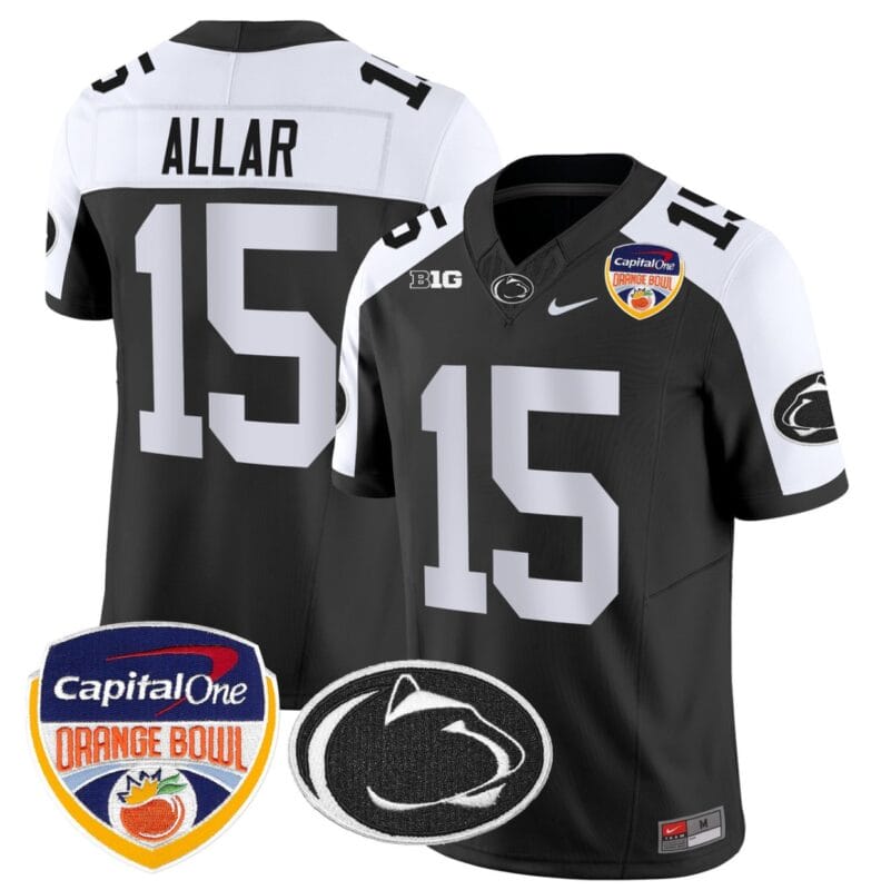 Drew Allar Jersey #15 Penn State Orange Bowl Patch All Stitched 